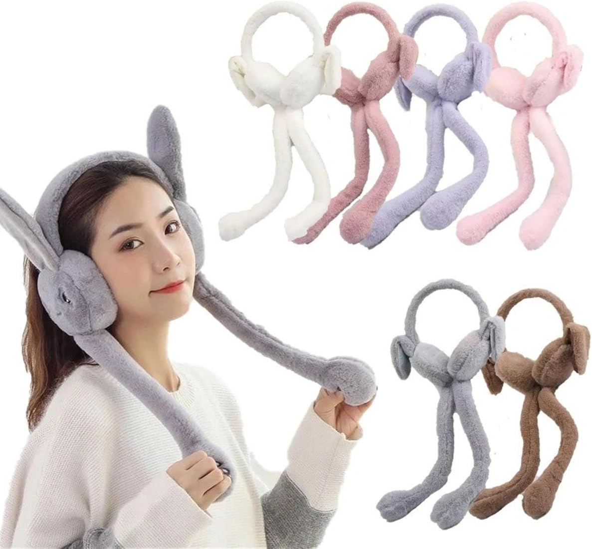 Cute Rabbit Moving Ears Earmuff